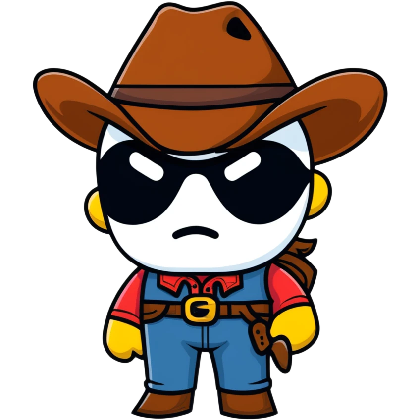 Cowboy with white eye patch emoji