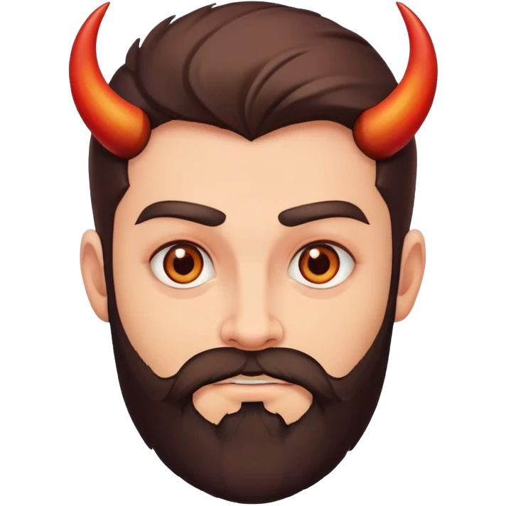Brown eyes gay Satan with beard emoji