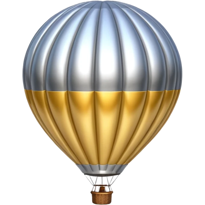 Chrome metallic hot air balloon emoji