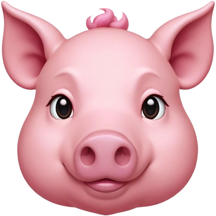 Cinematic Noble Pig Portrait Emoji, Poised and regal, with a stout, robust build and a smooth, well-groomed rosy-pink hide, deep-set soulful beady eyes, Simplified yet sharp and sophisticated features, highly detailed, glowing with a soft, dignified glow, high shine, intelligent and determined, stylized with an air of barnyard nobility, focused and attentive, soft glowing outline, capturing the essence of a watchful and confident pig, so majestic it feels as though it could trot out of the screen with effortless authority! emoji