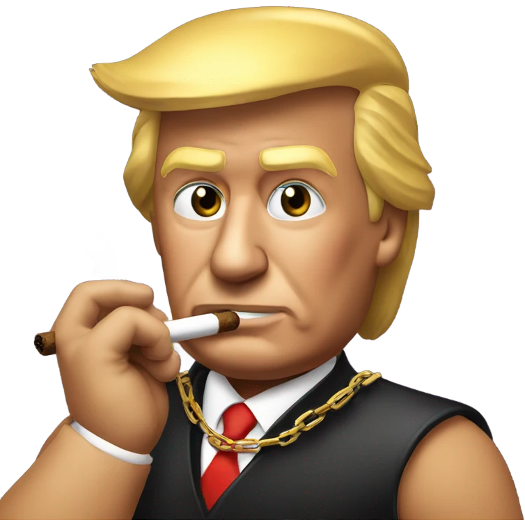 Donald Trump with a chain and cigar  emoji