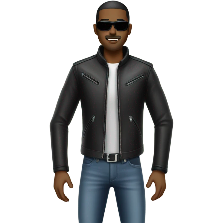 black skinny biker jacker emoji