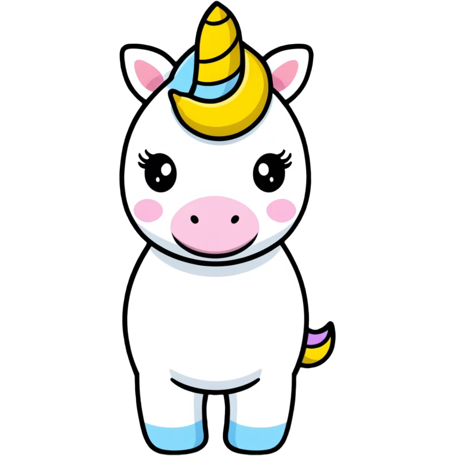 Unicorno con una banana in testa emoji