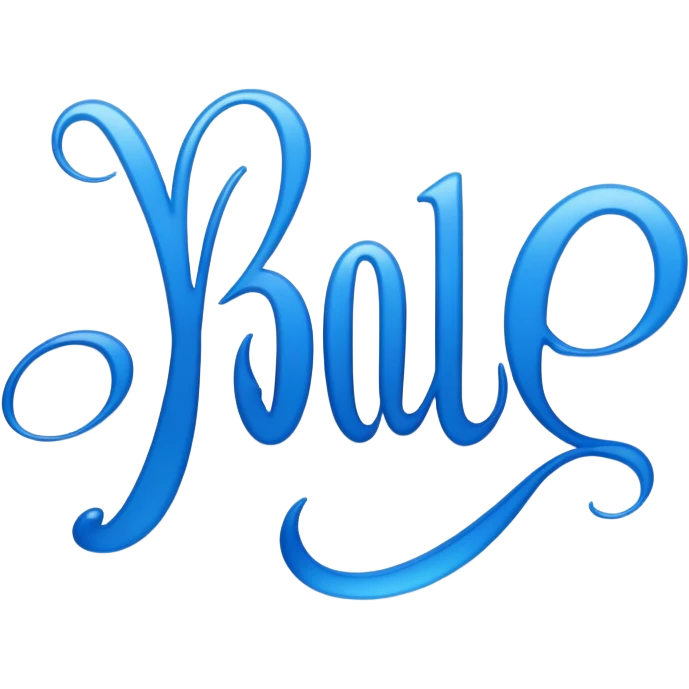 Creative Calligraphy  Blue YOU emoji