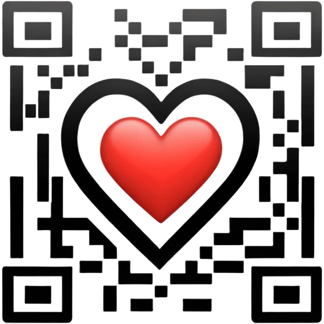 qr code with a heart emoji