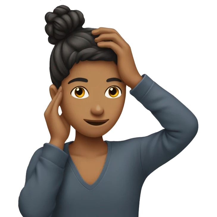 person using hand to tuck hair behind ear  emoji