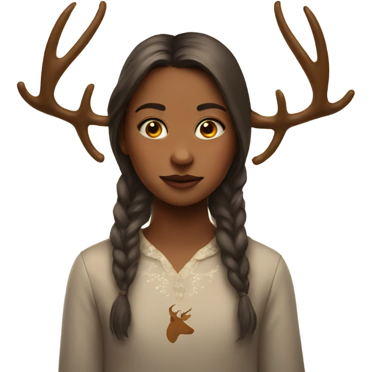 girl with antlers portrait emoji