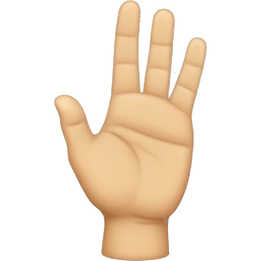 single cupped hand waving bent fingers emoji