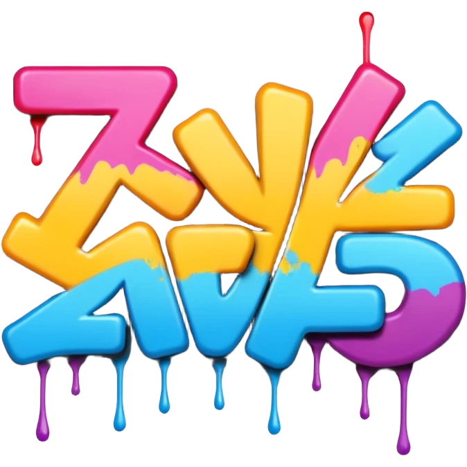 Граффити надпись: 72 emoji