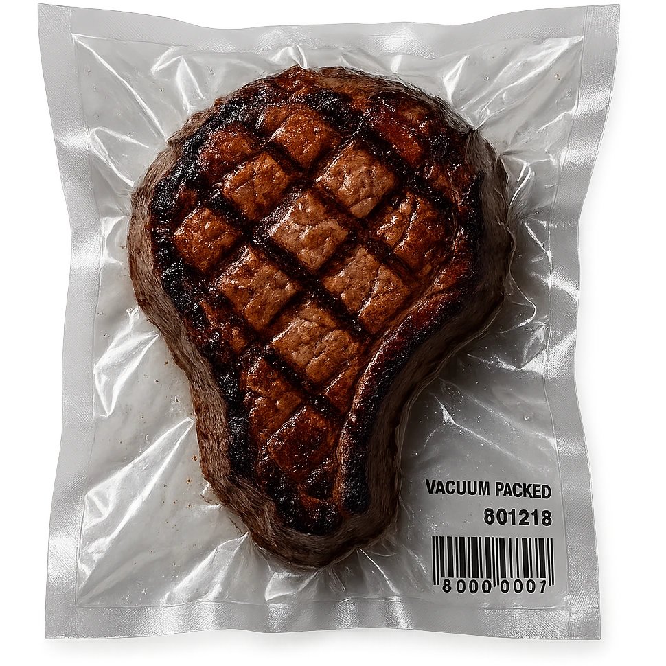 grilled steak, glossy vacuum-sealed style emoji