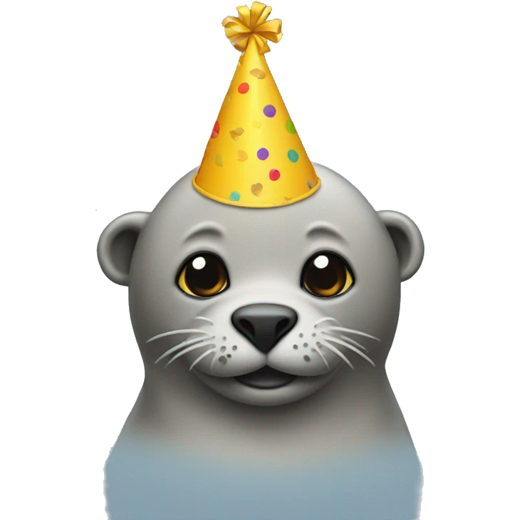 Seal in a birthday hat emoji