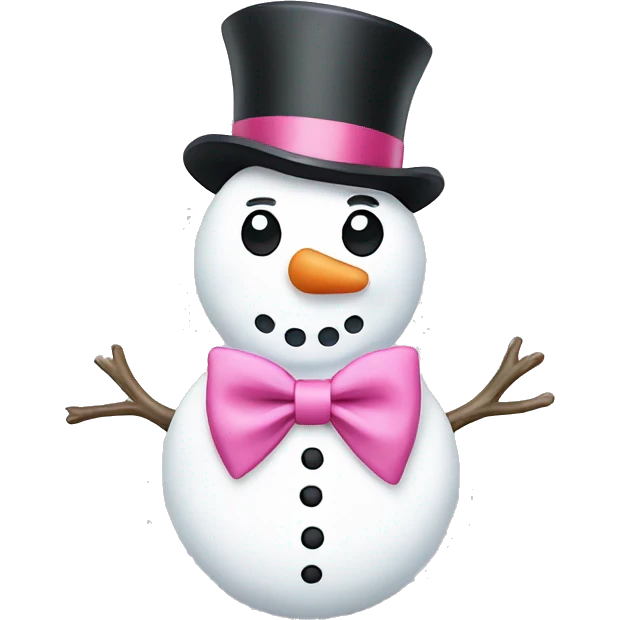 a snowman with a pink bow tie emoji