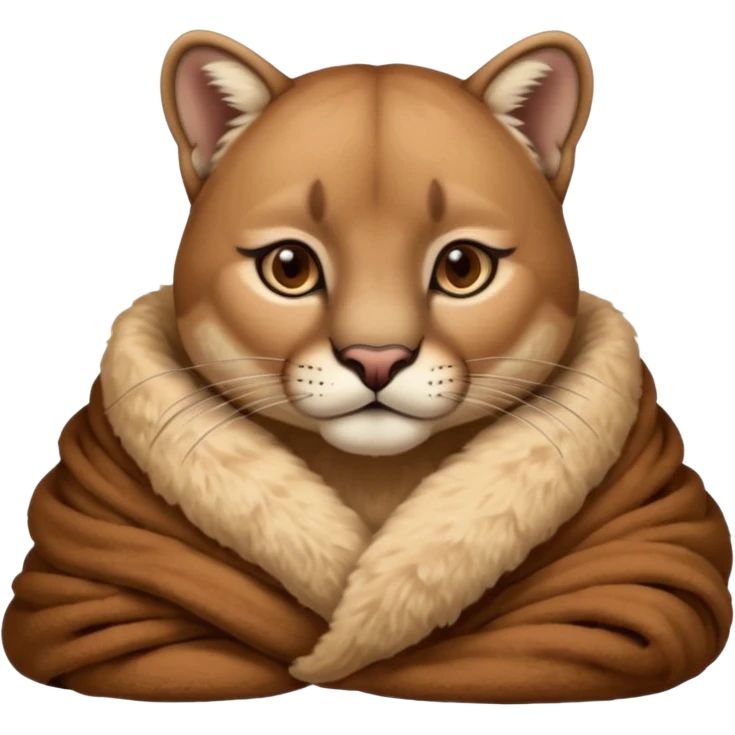 Cozy puma cougar in blanket emoji