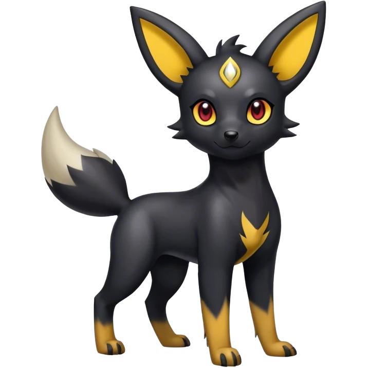 Shiny Cool Edgy Cute Umbreon-Houndour-Zorua-hybrid-fusion full body emoji