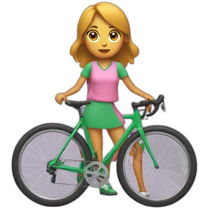 Chica con velo rosa y camisa verde emoji