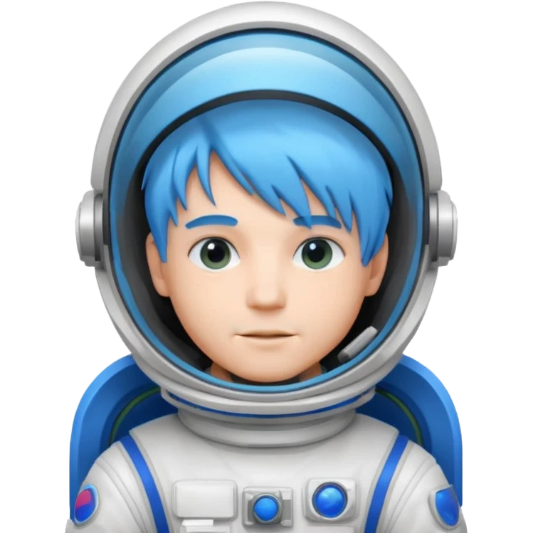 Male astronaut with neon-blue hair emoji