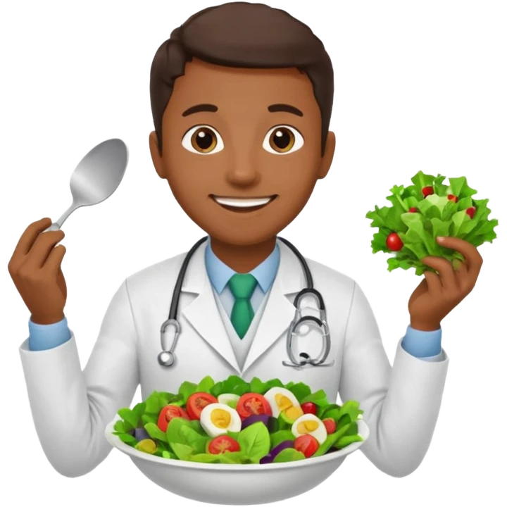 Doctor eating in restaurant full body emoji