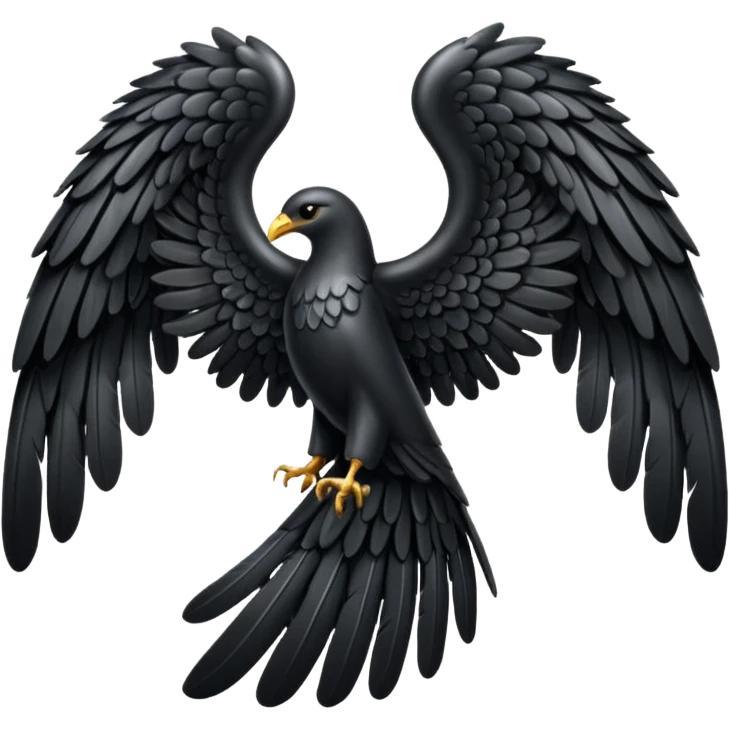Left black angel wing emoji
