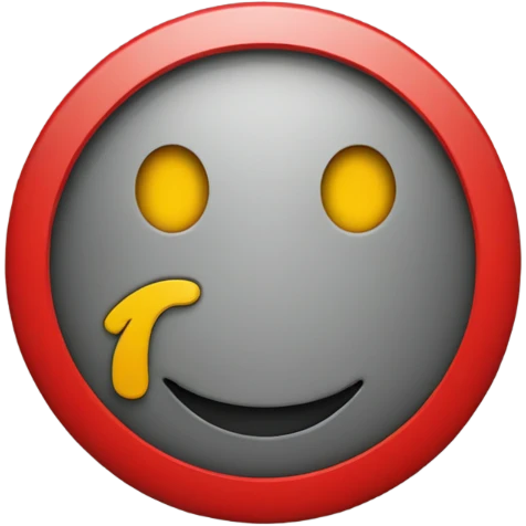 "A black and red rectangle with a medium sized yellow circle in the middle emoji