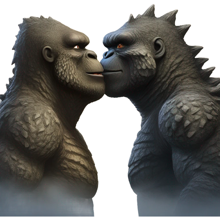 Godzilla kissing Kong  emoji