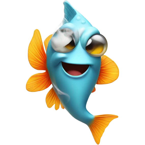 Fish smoking weed emoji
