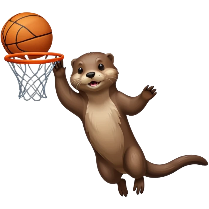 A otter dunking a basketball emoji