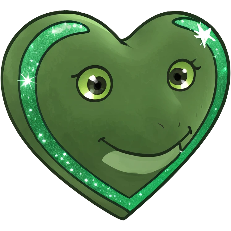 Green heart with sparkle emoji