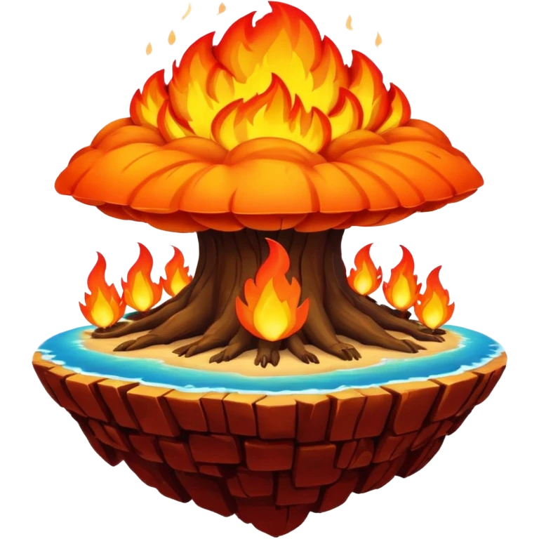fire flying island emoji