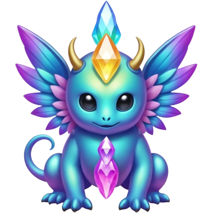 Epic divine complex iridescent aesthetic-Fakémon-creature-scenery emoji
