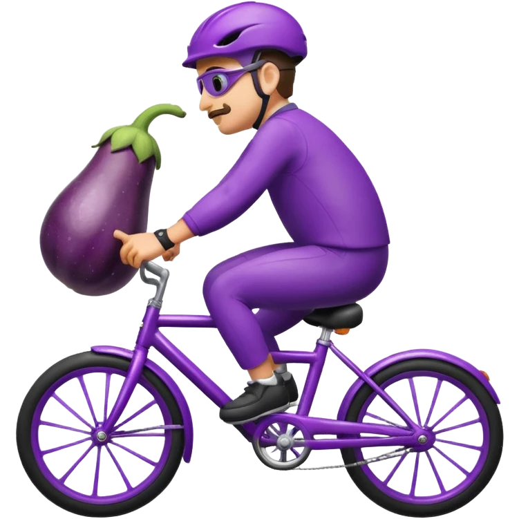 Eggplant riding a bike emoji