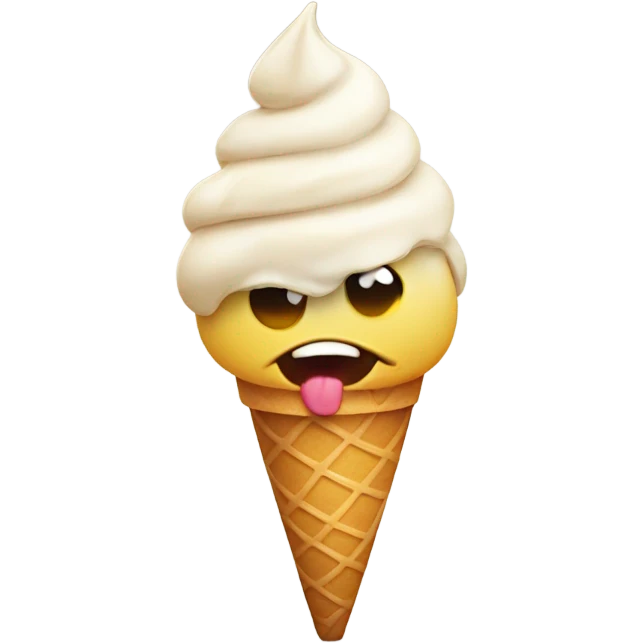 emoji with a ice cream in his hand side eyeing emoji