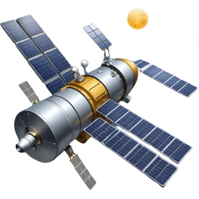 orbiting satellite in space emoji