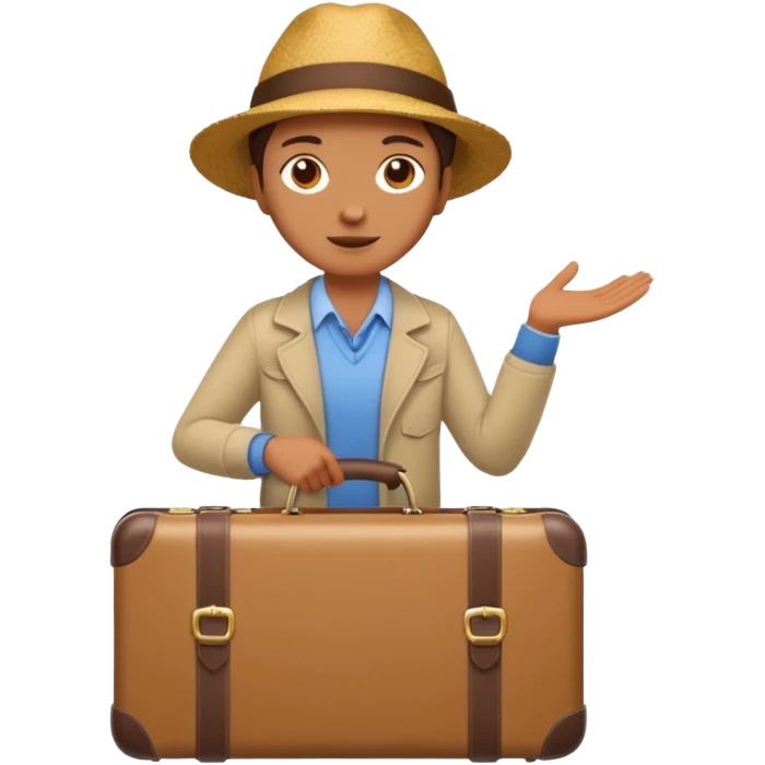 realistic tourist with a suitcase emoji