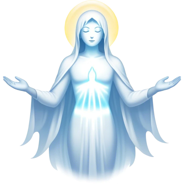 White strong spiritual aura emits from human silhouette  emoji