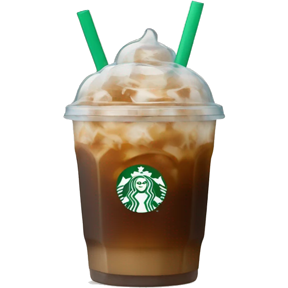 Starbuck ice coffee with ice cubes emoji
