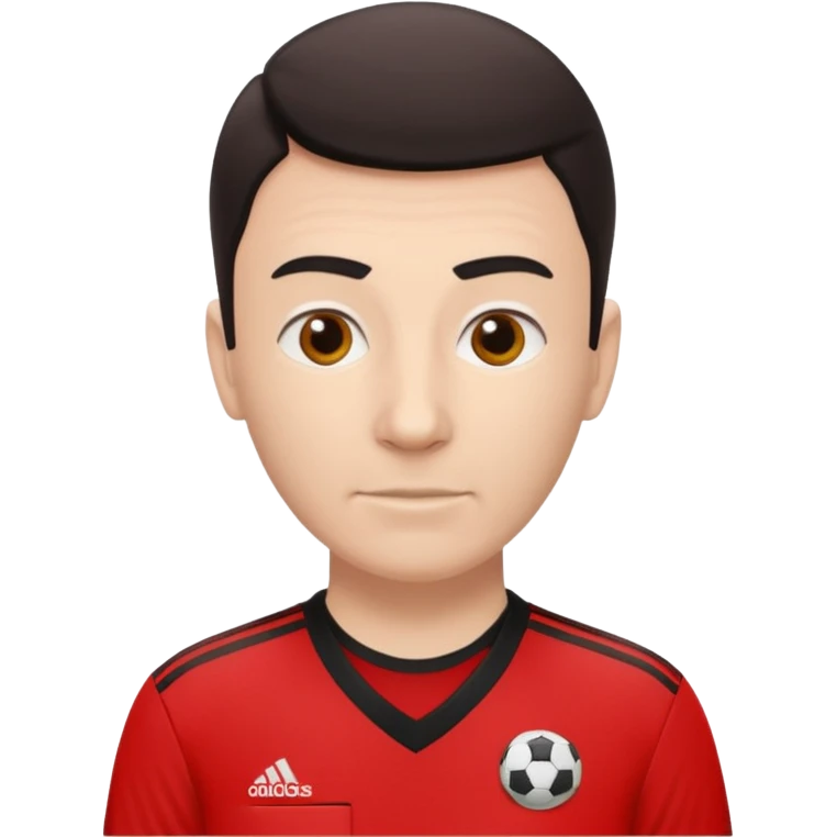 Do a simple soccer referee emoji with a red adidas shirt emoji