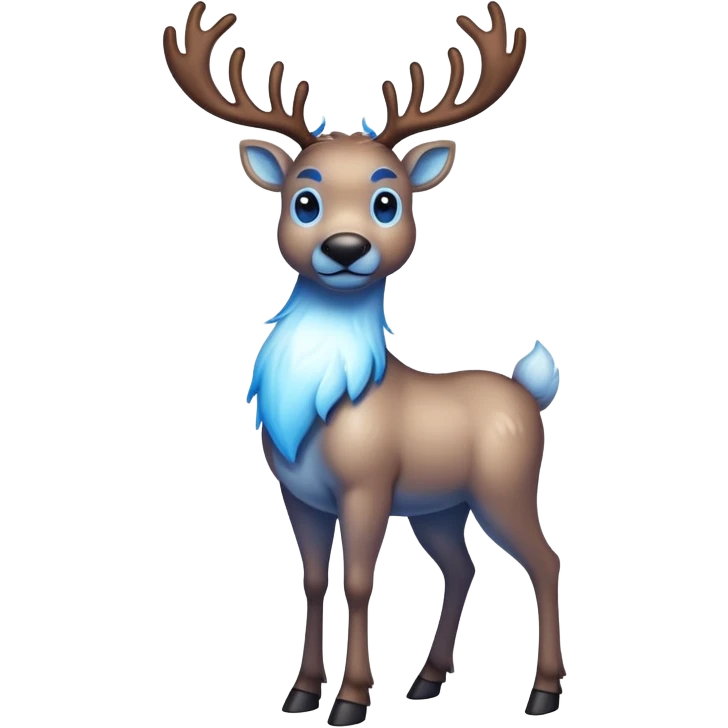 Glowing Blue nosed reindeer emoji