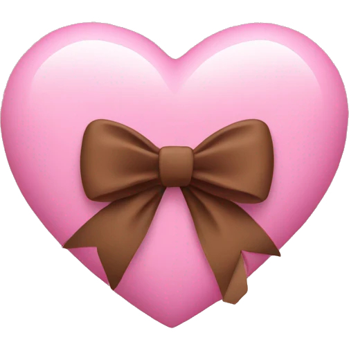 Pink heart with brown bow on top  emoji