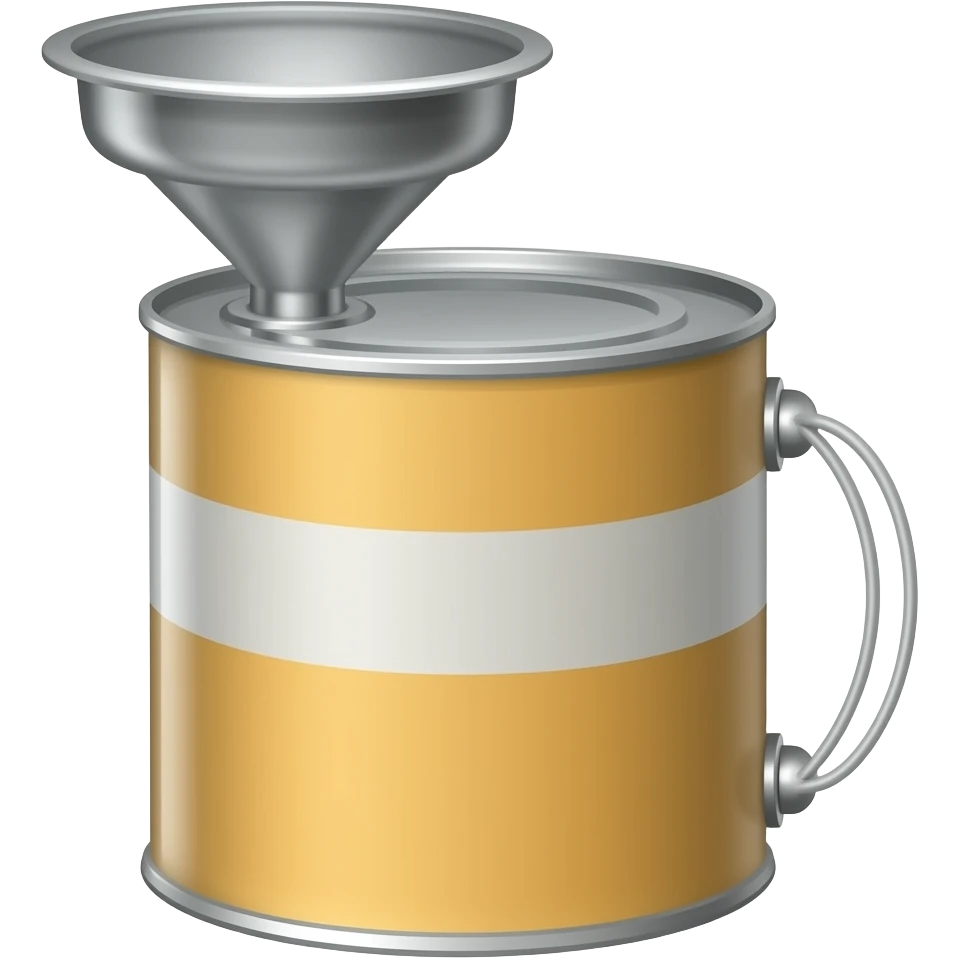 canister with grease and funnel emoji