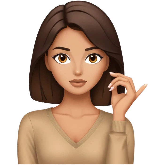 Brunette model in a fashion pose emoji