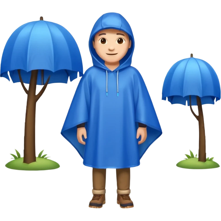 rain poncho blue emoji