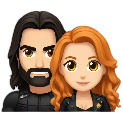 Becky Lynch et Seth Rollins emoji