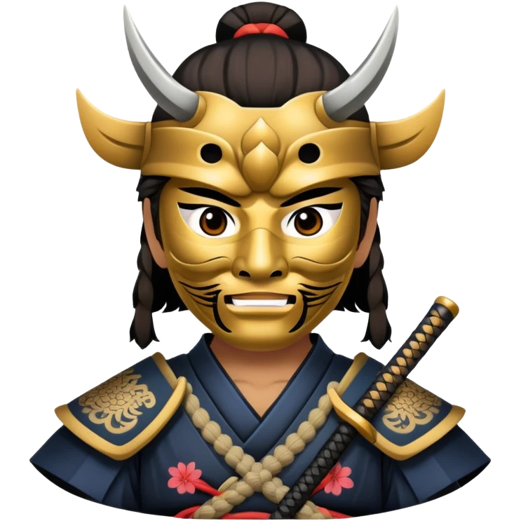 samurai wearing a traditional mask emoji