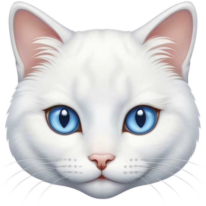 white cat with one blue eye and one hazel eye emoji