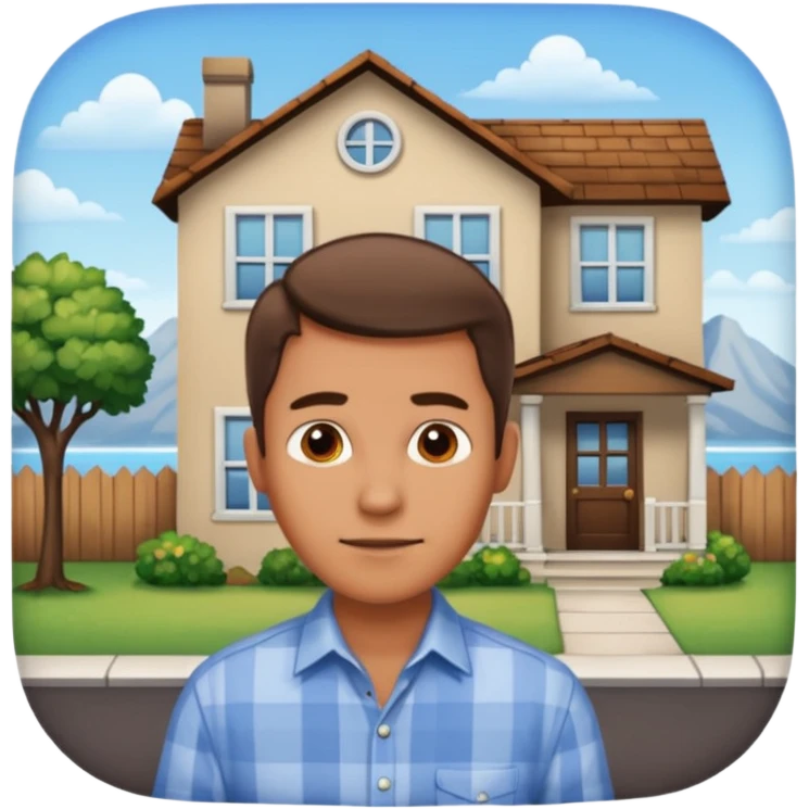 hombre comprando  una casa emoji