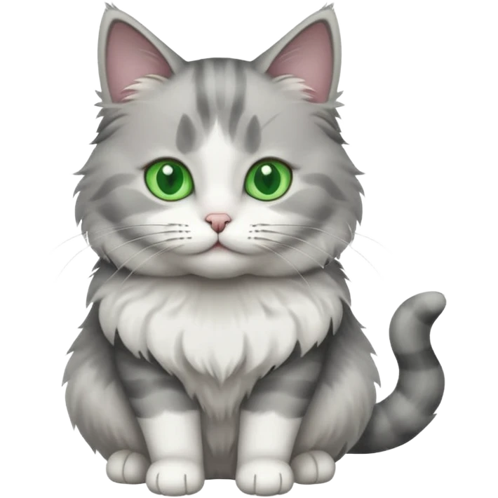 a grey and white cat emoji