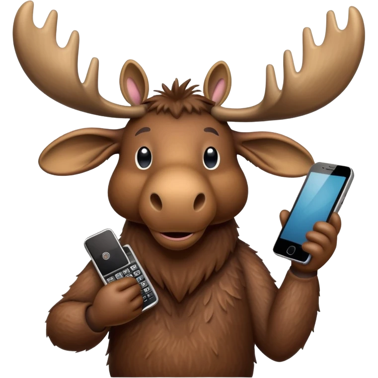 Moose with phone emoji