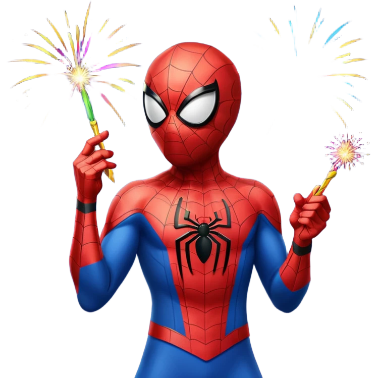 Spider-Man lighting fireworks emoji