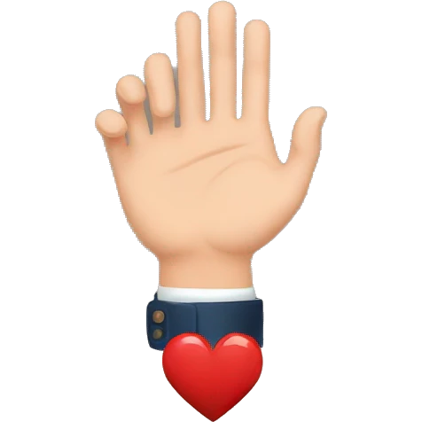Putin and heart by hands gesture  emoji