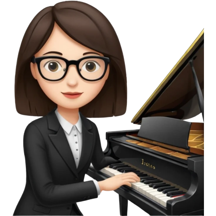 Brunette glassespianist emoji